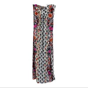 AG studio maxi dress floral semi sheer smocked USA